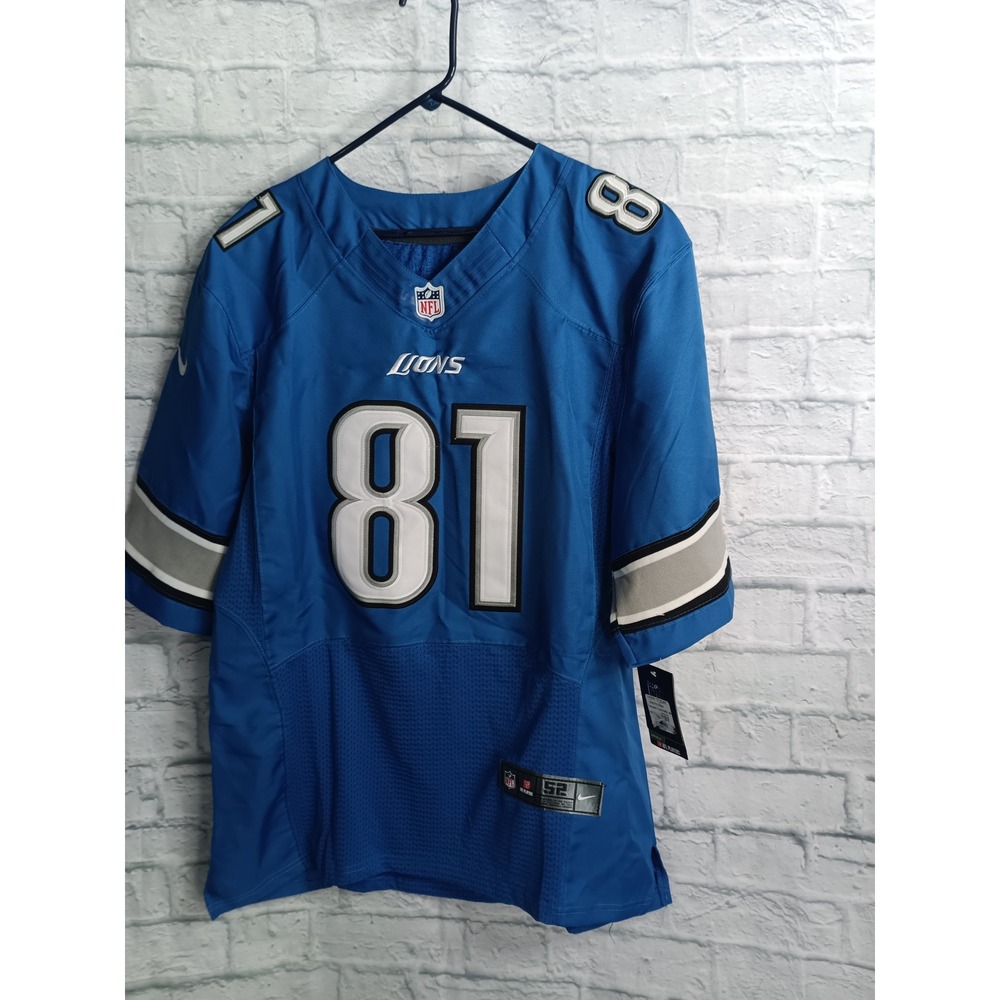 Nike Detroit Lions Calvin Johnson 81 On Field Jersey Blue Mens Size 52 NEW